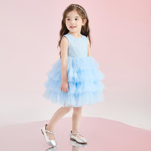 笛莎Deesha 女童连衣裙2024年新款网纱礼服连衣裙 商品图2