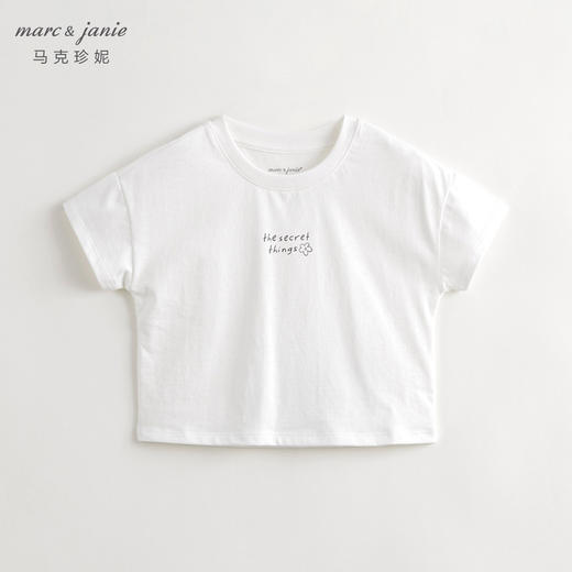 [凉感透气]马克珍妮女童宽松运动字母短袖T恤上衣夏装新款240771 商品图1