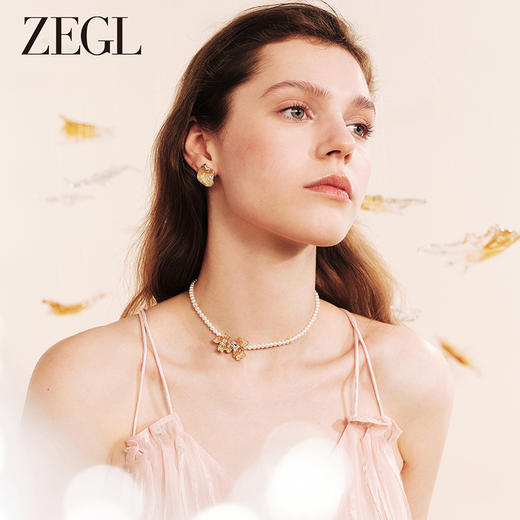 ZEGL设计师橘子花海系列人造珍珠项链女款2024新款花朵锁骨链饰品 商品图2