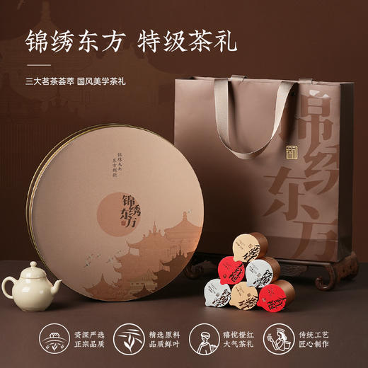 【锦绣东方】去寻 微信会员专享 三大茗茶荟萃 国风美学 好礼敬贵人 心意不褪色 铁观音 大红袍 金骏眉 净含量180g 商品图7