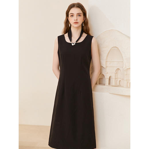 Famecoco气质西装背心裙女修身收腰职业连衣裙中长款FAC1FA041 商品图5