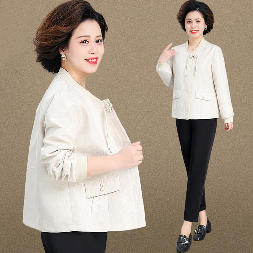 AML-9907新中式国风外套女洋气贵夫人上衣中老年春秋夹克 商品图5