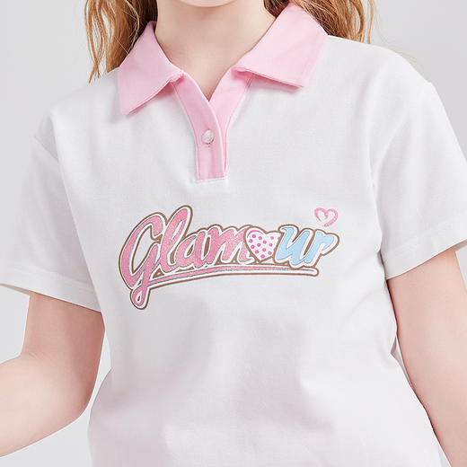 笛莎Deesha T恤2024夏季新款时尚翻领短袖T恤 商品图3