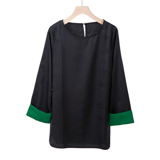 缎面拼色上衣 商品图1