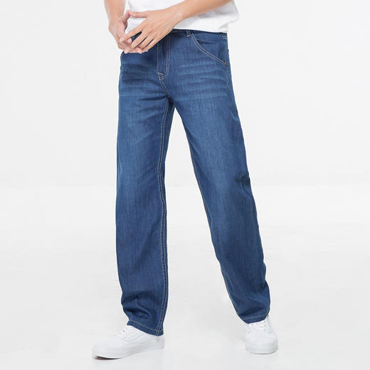 【夏季薄款】【新款DYG】大依优型大码纯棉牛仔裤长裤男舒适休闲简约百搭加肥加大男装 商品图2