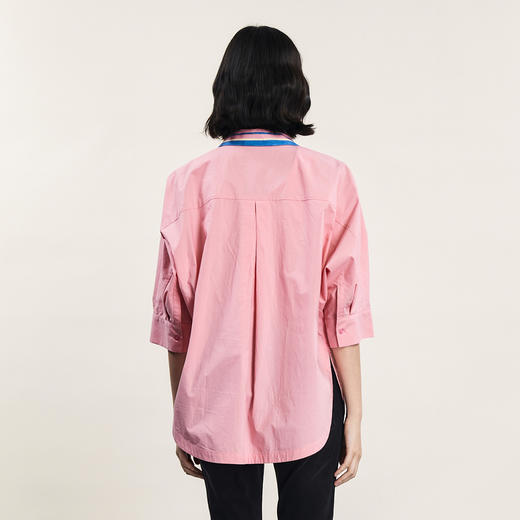 谜底大廓形衬衫分袖女2024年夏新品复古风章仔绣花衬衣242MC0545 商品图2