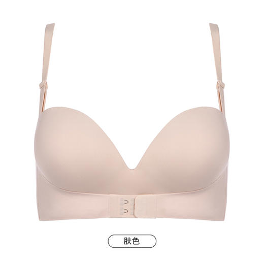 都市丽人舒适打底无痕聚拢内衣女泳布文胸B杯适穿1/2杯中厚树脂胶圈三排扣LB41A2 商品图8