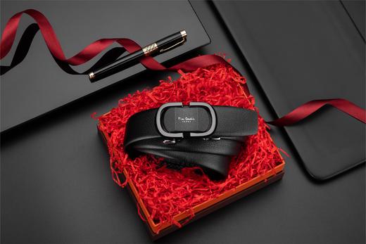 皮尔卡丹男士牛皮皮带经典大气圆圈自动扣腰带 商品图3