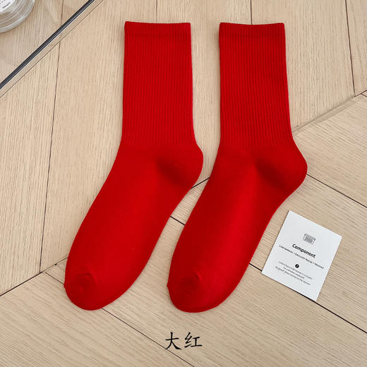 【10双以上价更低】春秋纯棉糖果色百搭五彩袜 商品图5