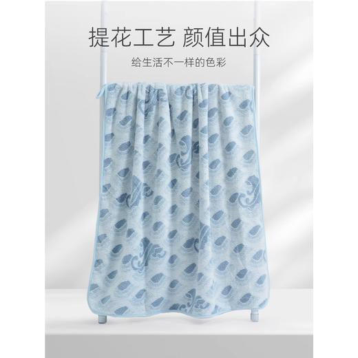 洁丽雅龙鳞水波纹珊瑚绒浴巾女洗澡超柔吸水男士家用提花包边情侣 商品图1
