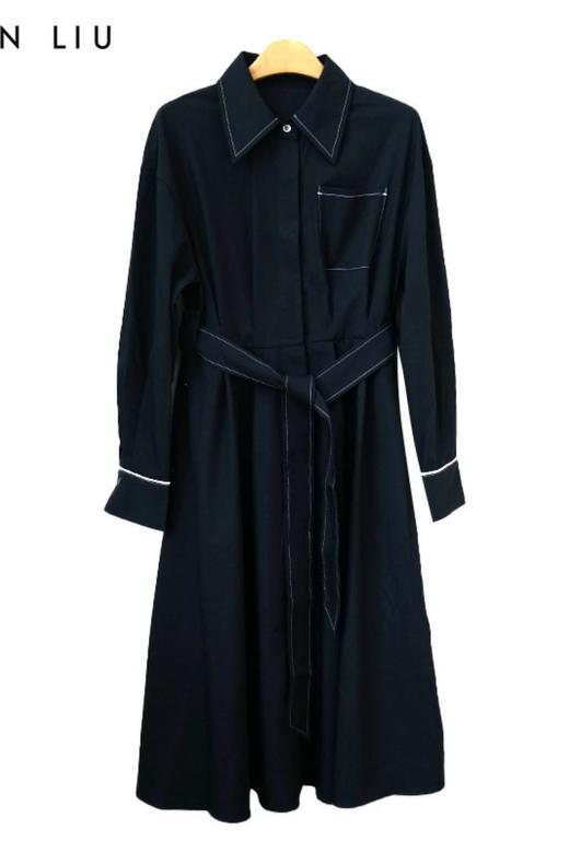 VIVIAN LIU薇薇安刘TR2424110春女装新款贴兜腰部腰带衬衫连衣裙 商品图5