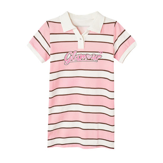 笛莎Deesha 女童连衣裙2024年新款条纹POLO连衣裙 商品图4