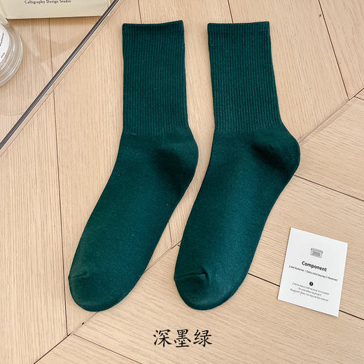 【10双以上价更低】春秋纯棉糖果色百搭五彩袜 商品图13