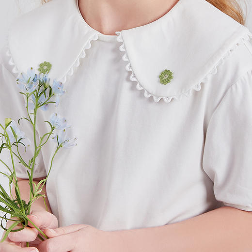 笛莎Deesha T恤2024夏季新款时尚翻领短袖T恤 商品图3