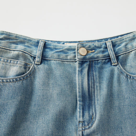 谜底牛仔半身裙2024年夏季新品复古绣花百搭高腰中长裙242MB0546 商品图3