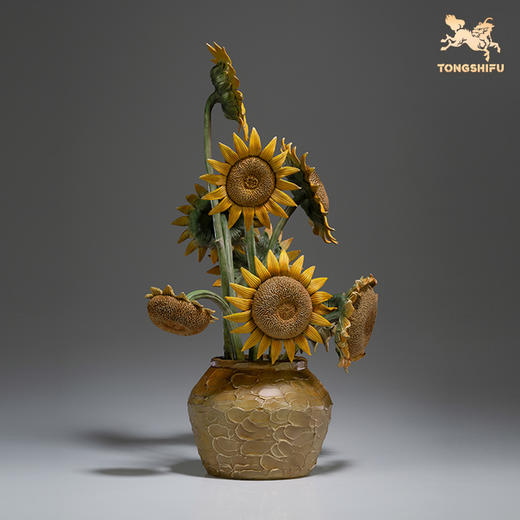 铜师傅 铜摆件《梵高向日葵》客厅桌面电视柜家居装饰礼品摆件 商品图3