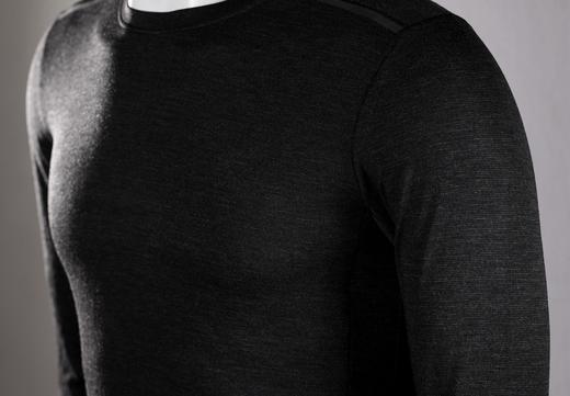 严素吸湿薄绒速干长袖T恤衫, 吸湿排汗快干薄绒打底内层贴身运动健身马拉松跑步长袖 商品图4