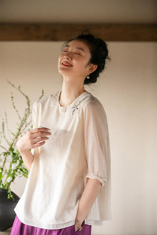 牧衣游原创双层棉质衬衫 限量福利款 樱笋年光【不支持会员折】 商品图5
