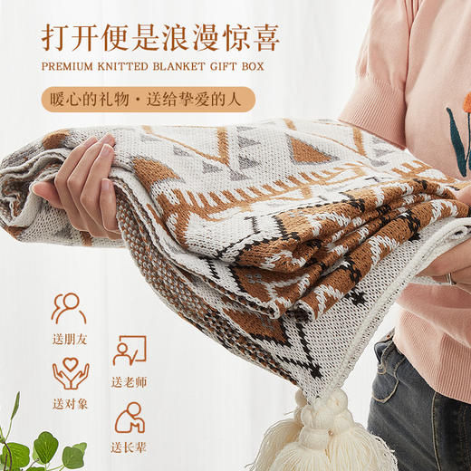 「针织毛毯礼盒」伴手礼送员工三八妇女节中秋礼物38女神节毛毯床上用品礼盒 商品图1