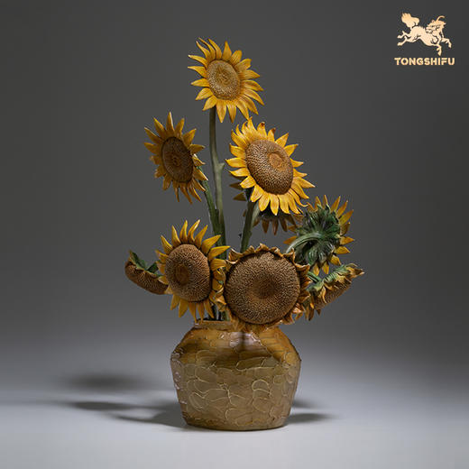 铜师傅 铜摆件《梵高向日葵》客厅桌面电视柜家居装饰礼品摆件 商品图1