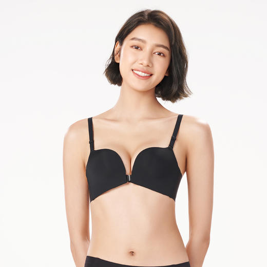 都市丽人B杯无痕内衣零压无痕中厚泳布前扣树脂胶圈3/4杯常规文胸LB41A5 商品图1