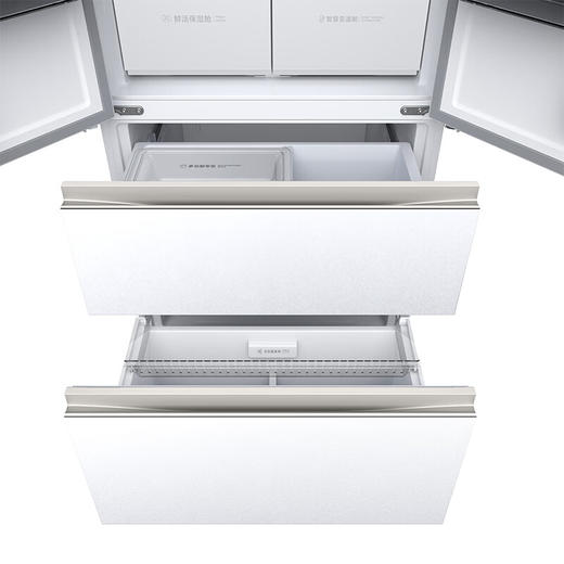 TCL470升法式四开门多门58cm超薄零嵌入式白色玻璃面板风冷家用电冰箱杀菌除味一级能效 R470P12-DQ 商品图5