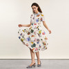 谜底原创印花连衣裙2024年夏新品田园风苎麻中长裙短袖242ML0547 商品缩略图1