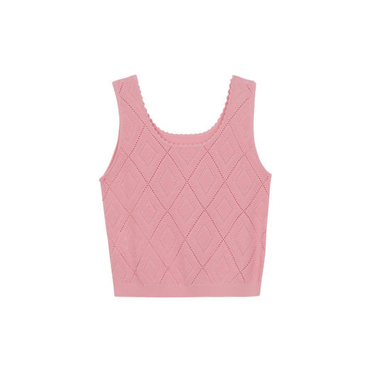 谜底经典针织背心女2024年夏新品百搭亲肤U型领针织内搭242MZ0862 商品图4