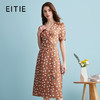 EITIE爱特爱浪漫法式复古波点V领围裹收腰连衣裙夏季新款B2407336 商品缩略图0