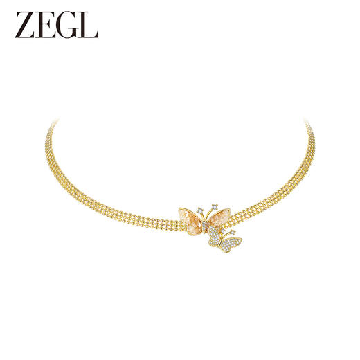 ZEGL设计师橘子花海系列金色蝴蝶项链女款2024新款颈链锁骨链饰品 商品图3