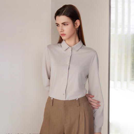 【纯色百搭衬衫】24年春夏新品女士薄款时尚通勤百搭衬衫上衣 商品图2