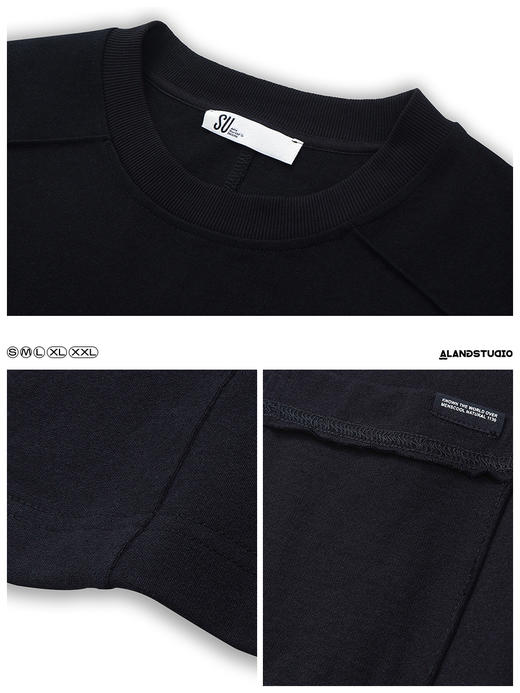 徐太浪复古拼接口袋短袖T恤男夏季薄款纯棉凉感缉明线设计感上衣 商品图3