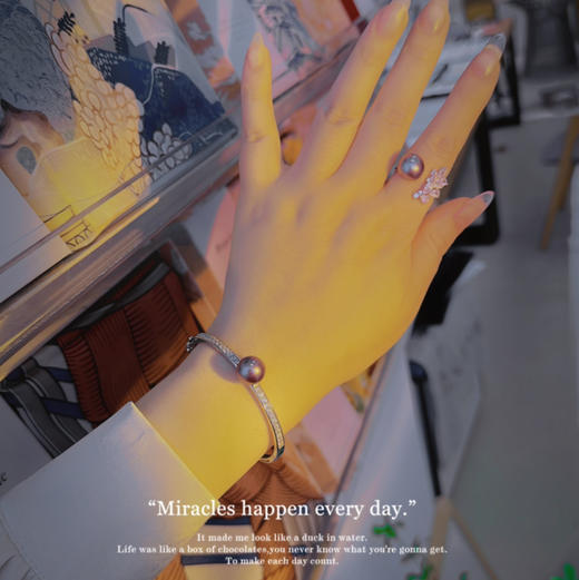 甄珠贝 二十年九紫离火开运 总有你喜欢的紫 中国的紫珠10-11mm 纯银配件 商品图13