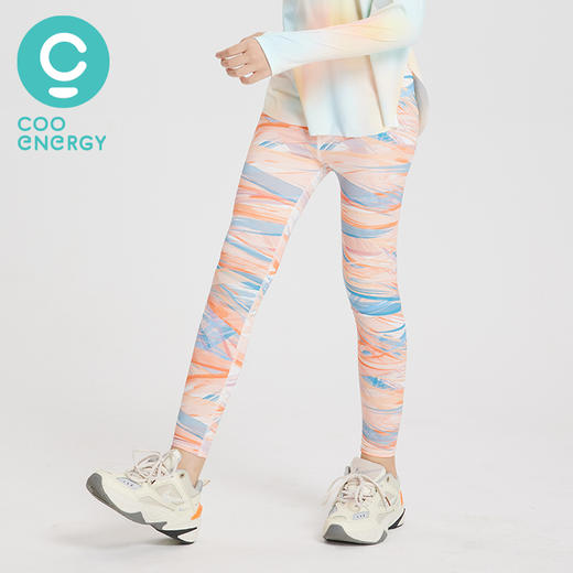 儿童女炫彩弹力紧身运动瑜伽裤鲨鱼裤长裤R23C12、R22207 商品图1
