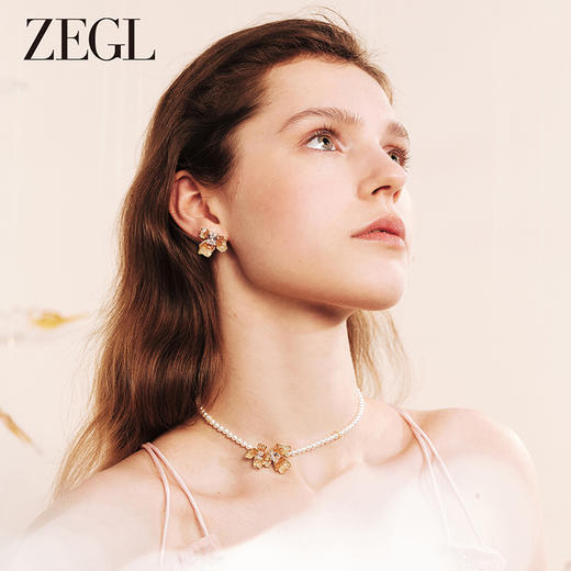 ZEGL设计师橘子花海系列花朵耳环女2024新款爆款高级感耳钉耳饰品 商品图2