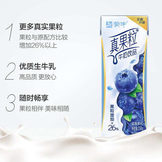 蒙牛真果粒牛奶饮品（蓝莓）250g*12 商品图1