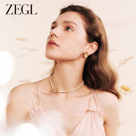 ZEGL设计师橘子花海系列人造珍珠项链女款2024新款花朵锁骨链饰品 商品图3