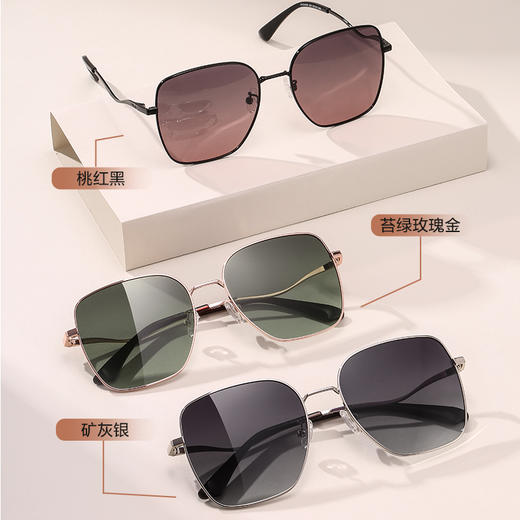 普莱斯PS20069 太阳镜  加大框型戴出立体小V脸  TAC偏光镜片 合金+板材 男女通用 三色可选 商品图5