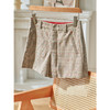 欧芮儿春装款女装格子短裤女高腰刺绣阔腿裤休闲短裤口袋女裤 商品缩略图0