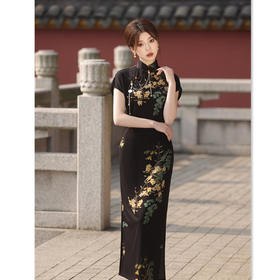 GX22363老上海改良新中式长款宴会旗袍连衣裙