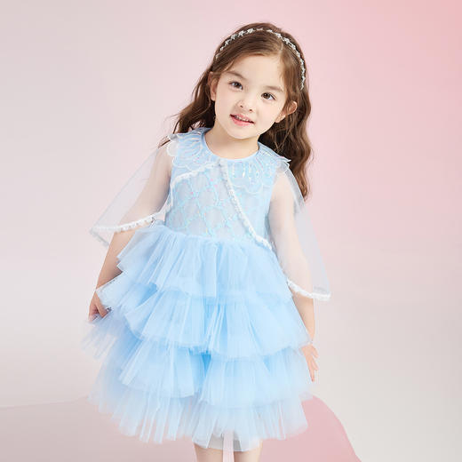 笛莎Deesha 女童连衣裙2024年新款网纱礼服连衣裙 商品图1
