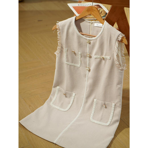 欧芮儿春新品职场女小香风外穿无袖圆领连衣裙 商品图1