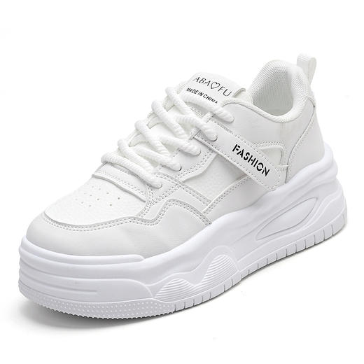 优选丨万沃厚底小白鞋女增高板鞋（4-312） 商品图6