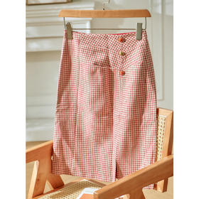 欧芮儿格子半身裙中长款女高腰显瘦2020新款冬季a字包臀裙