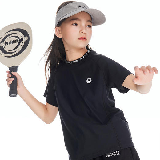 onmygame 儿童t恤凉感男童短袖夏季女童字母印花2024新款透气运动 商品图5