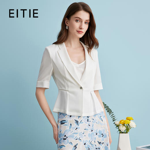 EITIE爱特爱气质干练修身薄款五分袖收腰西装短外套夏季新款B2403304 商品图0