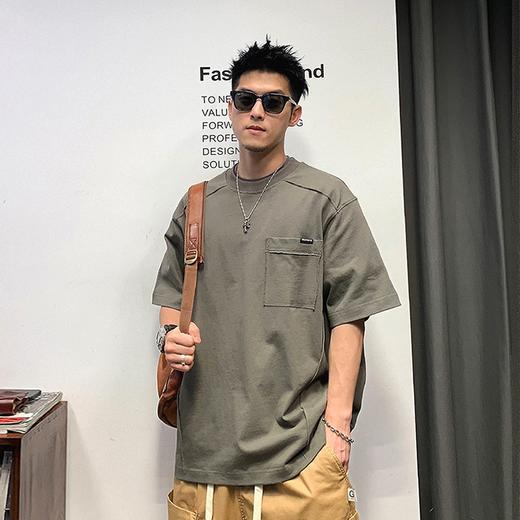 徐太浪复古拼接口袋短袖T恤男夏季薄款纯棉凉感缉明线设计感上衣 商品图0