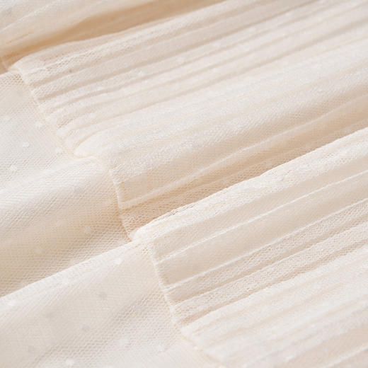 欧芮儿春新款高腰显瘦雪纺半身裙女中长款蕾丝透视网纱裙 商品图4