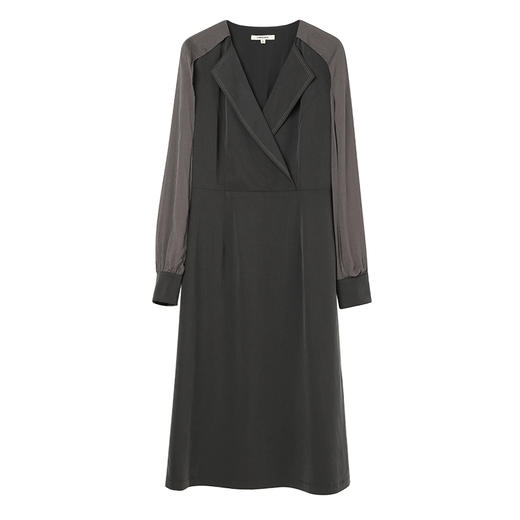 famecoco范可儿优雅v领收腰a字连衣裙中长款 附腰带FAC1FA036 商品图6