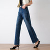 OLrain欧芮儿法式蓝色牛仔裤女早春2023年新款高腰直筒阔腿长裤 商品缩略图3